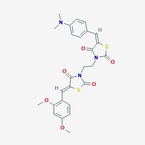 molecular formula C26H25N3O6S2 B376272 5-(2,4-Dimethoxybenzylidene)-3-(2-{5-[4-(dimethylamino)benzylidene]-2,4-dioxo-1,3-thiazolidin-3-yl}ethyl)-1,3-thiazolidine-2,4-dione 