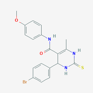 molecular formula C19H18BrN3O2S B376287 4-(4-bromophenyl)-N-(4-methoxyphenyl)-6-methyl-2-thioxo-1,2,3,4-tetrahydro-5-pyrimidinecarboxamide 