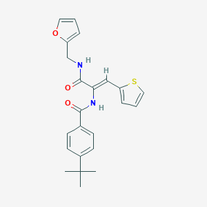 molecular formula C23H24N2O3S B376288 4-tert-butyl-N-[1-{[(2-furylmethyl)amino]carbonyl}-2-(2-thienyl)vinyl]benzamide 
