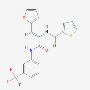 molecular formula C19H13F3N2O3S B376289 N-(2-(2-furyl)-1-{[3-(trifluoromethyl)anilino]carbonyl}vinyl)-2-thiophenecarboxamide 