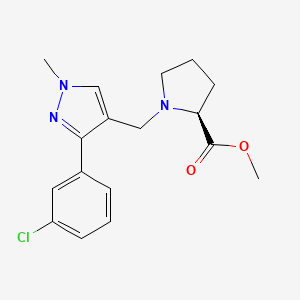 molecular formula C17H20ClN3O2 B3762954 methyl 1-{[3-(3-chlorophenyl)-1-methyl-1H-pyrazol-4-yl]methyl}-L-prolinate 