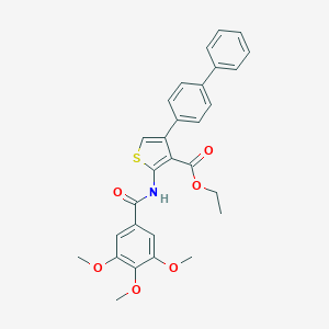 Ethyl 4-(4-phenylphenyl)-2-[(3,4,5-trimethoxybenzoyl)amino]thiophene-3-carboxylate