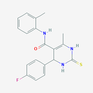 molecular formula C19H18FN3OS B376302 4-(4-fluorophenyl)-6-methyl-N-(2-methylphenyl)-2-thioxo-1,2,3,4-tetrahydro-5-pyrimidinecarboxamide 