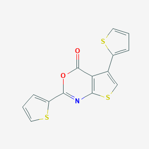 molecular formula C14H7NO2S3 B376307 2,5-Dithiophen-2-ylthieno[2,3-d][1,3]oxazin-4-one CAS No. 380644-78-0