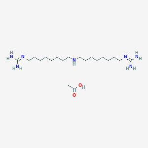 molecular formula C20H45N7O2 B037631 Guanidine, N,N'''-(iminodi-8,1-octanediyl)bis-, triacetate CAS No. 115044-19-4