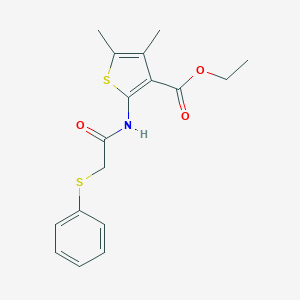 molecular formula C17H19NO3S2 B376312 Ethyl 4,5-dimethyl-2-{[(phenylsulfanyl)acetyl]amino}-3-thiophenecarboxylate CAS No. 309286-80-4