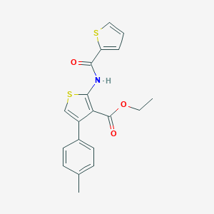 molecular formula C19H17NO3S2 B376315 Ethyl 4-(4-methylphenyl)-2-[(2-thienylcarbonyl)amino]-3-thiophenecarboxylate 