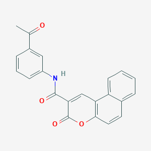 molecular formula C22H15NO4 B376316 N-(3-acetylphenyl)-3-oxo-3H-benzo[f]chromene-2-carboxamide 