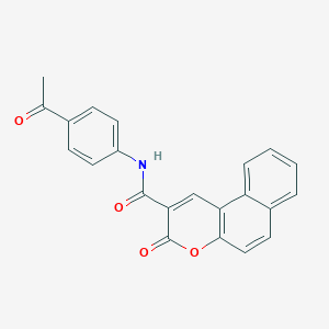 molecular formula C22H15NO4 B376317 N-(4-acetylphenyl)-3-oxo-3H-benzo[f]chromene-2-carboxamide CAS No. 332115-66-9