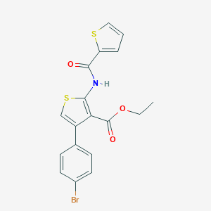 molecular formula C18H14BrNO3S2 B376318 Ethyl 4-(4-bromophenyl)-2-(2-thienylcarbonylamino)thiophene-3-carboxylate CAS No. 278791-81-4