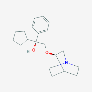 molecular formula C20H29NO2 B037632 3-(2'-Phenyl-2'-cyclopentyl-2'-hydroxyethoxy)quinuclidine CAS No. 114121-68-5