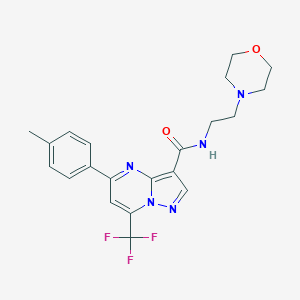 molecular formula C21H22F3N5O2 B376321 5-(4-methylphenyl)-N-[2-(4-morpholinyl)ethyl]-7-(trifluoromethyl)pyrazolo[1,5-a]pyrimidine-3-carboxamide 