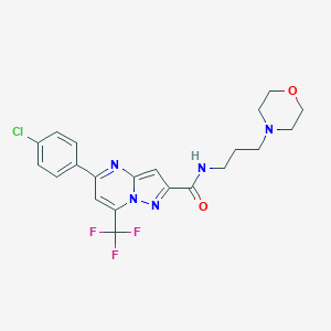 molecular formula C21H21ClF3N5O2 B376326 5-(4-chlorophenyl)-N~2~-(3-morpholinopropyl)-7-(trifluoromethyl)pyrazolo[1,5-a]pyrimidine-2-carboxamide 