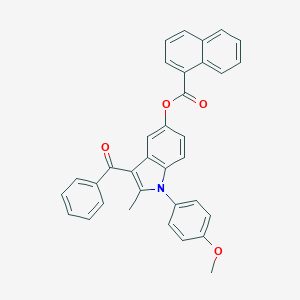 molecular formula C34H25NO4 B376328 3-benzoyl-1-(4-methoxyphenyl)-2-methyl-1H-indol-5-yl 1-naphthoate 