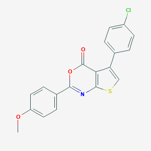 molecular formula C19H12ClNO3S B376332 5-(4-chlorophenyl)-2-(4-methoxyphenyl)-4H-thieno[2,3-d][1,3]oxazin-4-one 