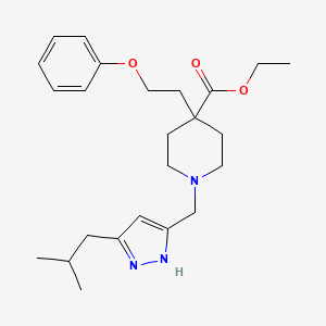 molecular formula C24H35N3O3 B3763342 ethyl 1-[(5-isobutyl-1H-pyrazol-3-yl)methyl]-4-(2-phenoxyethyl)-4-piperidinecarboxylate 