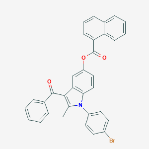 molecular formula C33H22BrNO3 B376335 3-benzoyl-1-(4-bromophenyl)-2-methyl-1H-indol-5-yl 1-naphthoate 