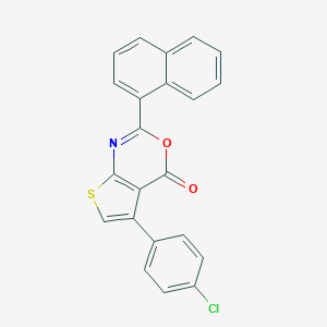 molecular formula C22H12ClNO2S B376342 5-(4-chlorophenyl)-2-(1-naphthyl)-4H-thieno[2,3-d][1,3]oxazin-4-one 