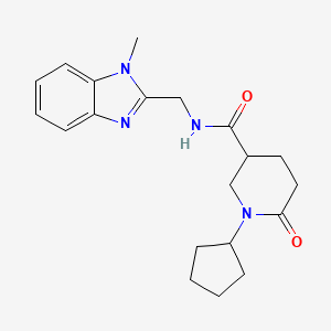 1-cyclopentyl-N-[(1-methylbenzimidazol-2-yl)methyl]-6-oxopiperidine-3-carboxamide