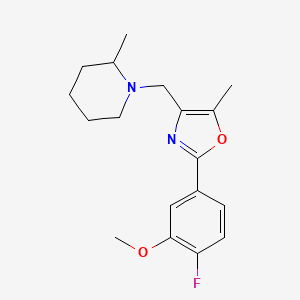 1-{[2-(4-fluoro-3-methoxyphenyl)-5-methyl-1,3-oxazol-4-yl]methyl}-2-methylpiperidine