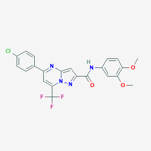 5-(4-chlorophenyl)-N-(3,4-dimethoxyphenyl)-7-(trifluoromethyl)pyrazolo[1,5-a]pyrimidine-2-carboxamide