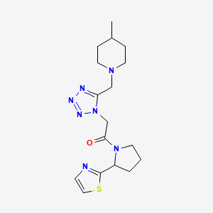 4-methyl-1-[(1-{2-oxo-2-[2-(1,3-thiazol-2-yl)-1-pyrrolidinyl]ethyl}-1H-tetrazol-5-yl)methyl]piperidine