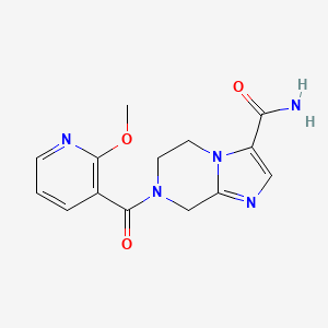 7-[(2-methoxypyridin-3-yl)carbonyl]-5,6,7,8-tetrahydroimidazo[1,2-a]pyrazine-3-carboxamide