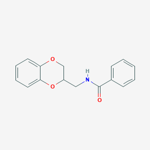 molecular formula C16H15NO3 B376352 N-(2,3-dihydro-1,4-benzodioxin-2-ylmethyl)benzamide CAS No. 87780-21-0