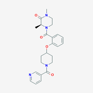 (3S)-1,3-dimethyl-4-(2-{[1-(3-pyridinylcarbonyl)-4-piperidinyl]oxy}benzoyl)-2-piperazinone