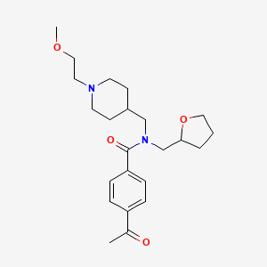 4-acetyl-N-{[1-(2-methoxyethyl)-4-piperidinyl]methyl}-N-(tetrahydro-2-furanylmethyl)benzamide