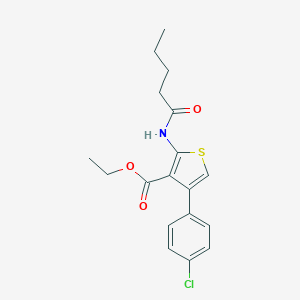 molecular formula C18H20ClNO3S B376355 Ethyl 4-(4-chlorophenyl)-2-(pentanoylamino)thiophene-3-carboxylate 