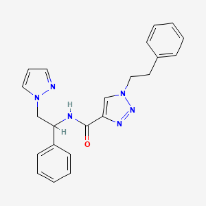 1-(2-phenylethyl)-N-[1-phenyl-2-(1H-pyrazol-1-yl)ethyl]-1H-1,2,3-triazole-4-carboxamide