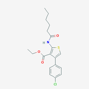 molecular formula C19H22ClNO3S B376357 Ethyl 4-(4-chlorophenyl)-2-(hexanoylamino)thiophene-3-carboxylate CAS No. 380644-90-6