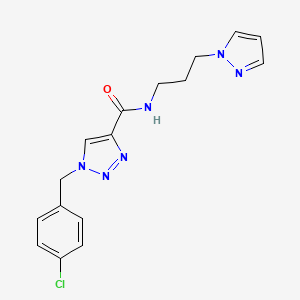 1-[(4-chlorophenyl)methyl]-N-(3-pyrazol-1-ylpropyl)triazole-4-carboxamide