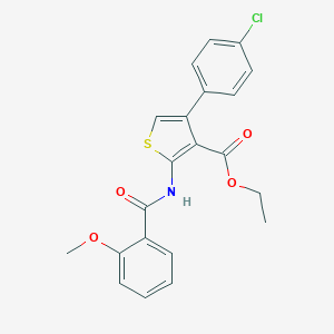 molecular formula C21H18ClNO4S B376360 Ethyl 4-(4-chlorophenyl)-2-[(2-methoxybenzoyl)amino]-3-thiophenecarboxylate CAS No. 374546-66-4