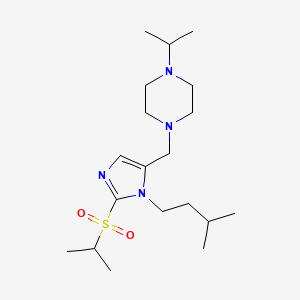 1-[[3-(3-Methylbutyl)-2-propan-2-ylsulfonylimidazol-4-yl]methyl]-4-propan-2-ylpiperazine