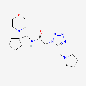 N-[(1-morpholin-4-ylcyclopentyl)methyl]-2-[5-(pyrrolidin-1-ylmethyl)tetrazol-1-yl]acetamide