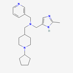 1-(1-cyclopentylpiperidin-4-yl)-N-[(2-methyl-1H-imidazol-5-yl)methyl]-N-(pyridin-3-ylmethyl)methanamine