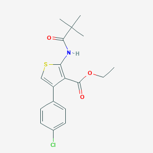 molecular formula C18H20ClNO3S B376365 Ethyl 2-(2,2-dimethylpropanoylamino)-4-(4-chlorophenyl)thiophene-3-carboxylate CAS No. 380644-92-8