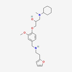 1-[Cyclohexyl(methyl)amino]-3-[4-[[2-(furan-2-yl)ethylamino]methyl]-2-methoxyphenoxy]propan-2-ol