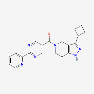 (3-Cyclobutyl-1,4,6,7-tetrahydropyrazolo[4,3-c]pyridin-5-yl)-(2-pyridin-2-ylpyrimidin-5-yl)methanone