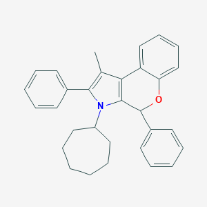 molecular formula C31H31NO B376372 3-Cycloheptyl-1-methyl-2,4-diphenyl-3,4-dihydrochromeno[3,4-b]pyrrole 