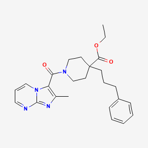 ethyl 1-[(2-methylimidazo[1,2-a]pyrimidin-3-yl)carbonyl]-4-(3-phenylpropyl)-4-piperidinecarboxylate