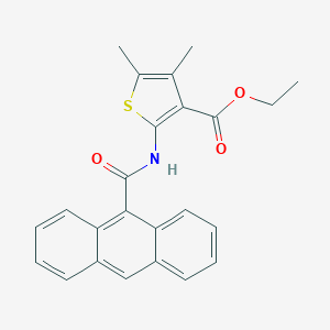 molecular formula C24H21NO3S B376373 Ethyl 2-[(9-anthrylcarbonyl)amino]-4,5-dimethyl-3-thiophenecarboxylate 