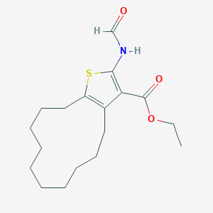 molecular formula C18H27NO3S B376374 Ethyl 2-(formylamino)-4,5,6,7,8,9,10,11,12,13-decahydrocyclododeca[b]thiophene-3-carboxylate CAS No. 342382-74-5