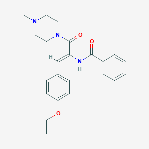 molecular formula C23H27N3O3 B376375 N-{2-(4-ethoxyphenyl)-1-[(4-methyl-1-piperazinyl)carbonyl]vinyl}benzamide 