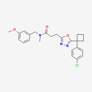 3-{5-[1-(4-chlorophenyl)cyclobutyl]-1,3,4-oxadiazol-2-yl}-N-(3-methoxybenzyl)-N-methylpropanamide