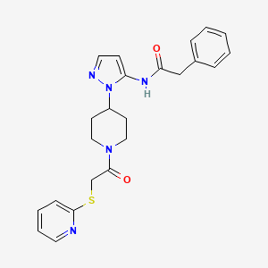 2-phenyl-N-(1-{1-[(2-pyridinylthio)acetyl]-4-piperidinyl}-1H-pyrazol-5-yl)acetamide