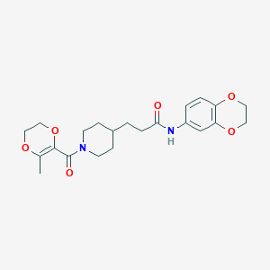 N-(2,3-dihydro-1,4-benzodioxin-6-yl)-3-{1-[(3-methyl-5,6-dihydro-1,4-dioxin-2-yl)carbonyl]-4-piperidinyl}propanamide