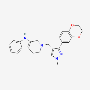 2-{[3-(2,3-dihydro-1,4-benzodioxin-6-yl)-1-methyl-1H-pyrazol-4-yl]methyl}-2,3,4,9-tetrahydro-1H-beta-carboline